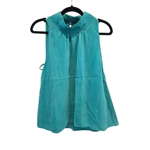 Free People Teal Sleeveless Top Size M Preloved - Picture 2 of 11
